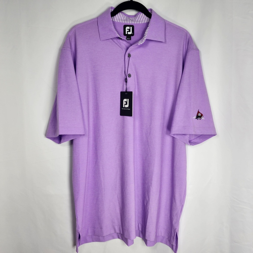 FootJoy Performance Golf Polo Shirt Preppy Purple Athletic Moisture Wick Mens L
